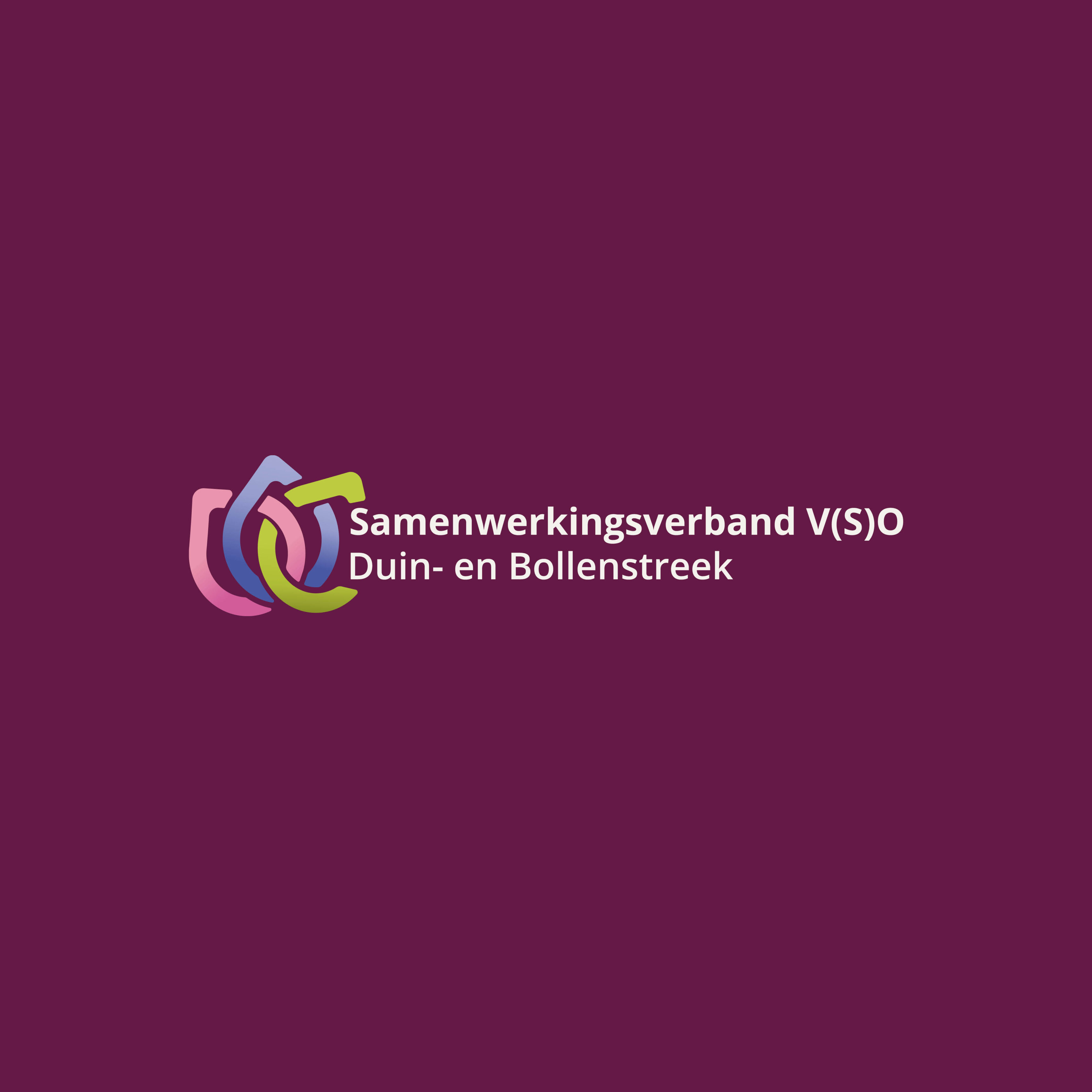 Logo samenwerkingsverband Duin- en Bollenstreek op paarse achtergrond